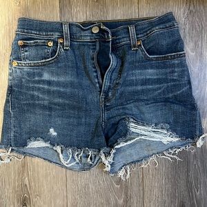 Levi denim distressed shorts